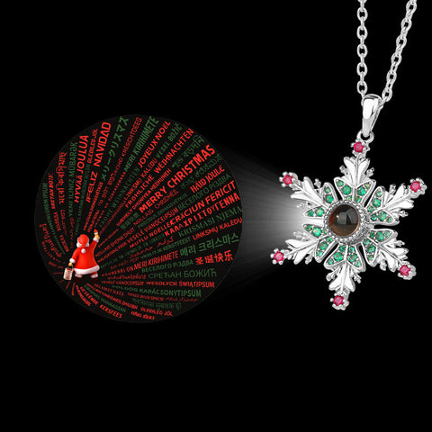 New Christmas Snowflake Necklace With Projection Design For Couples Christmas Gift Women's Clavicle Chain Jewelry New Christmas Snowflake Necklace With Projection Design For Couples Christmas Gift Women's Clavicle Chain Jewelry