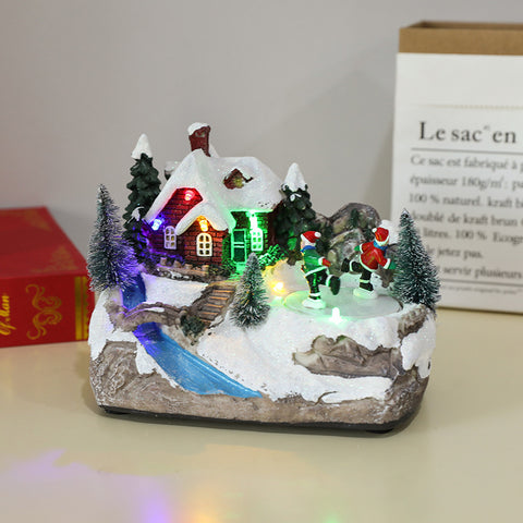 Christmas Rotating Resin Luminous Music Box Ornaments Christmas Rotating Resin Luminous Music Box Ornaments