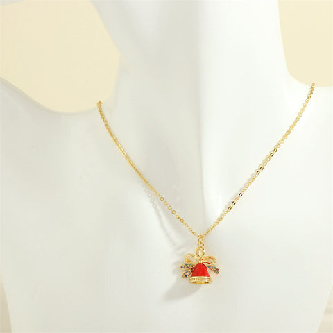 Christmas Tree Santa Claus Elk Snowman Oil-drop Necklace With Colored Rhinestones Ins Festival Clavicle Chain Necklace For Women Jewelry Christmas Tree Santa Claus Elk Snowman Oil-drop Necklace With Colored Rhinestones Ins Festival Clavicle Chain Necklace For Women Jewelry