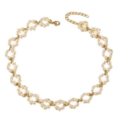 Ins Pearl Flowers Necklace Women's Clavicle Chain Jewelry Accessories Ins Pearl Flowers Necklace Women's Clavicle Chain Jewelry Accessories