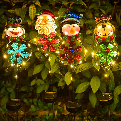 Solar Christmas Led Snowman Elk Ground Plug Light Solar Christmas Led Snowman Elk Ground Plug Light