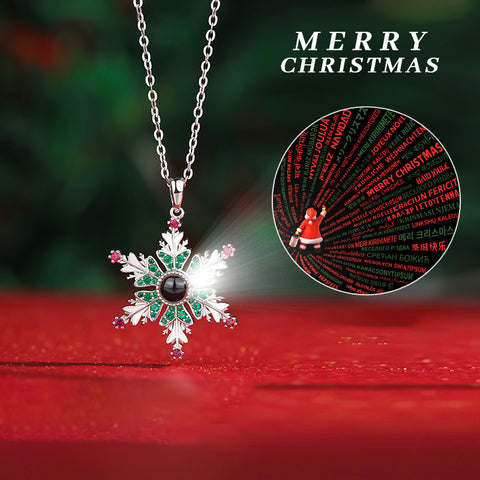 New Christmas Snowflake Necklace With Projection Design For Couples Christmas Gift Women's Clavicle Chain Jewelry New Christmas Snowflake Necklace With Projection Design For Couples Christmas Gift Women's Clavicle Chain Jewelry