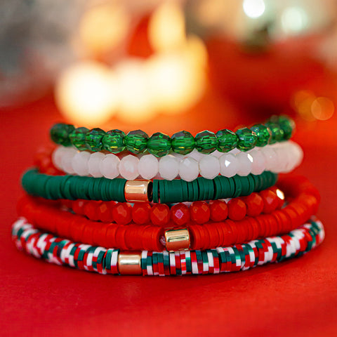 Christmas Polymer Clay Color Bracelet Suit Christmas Polymer Clay Color Bracelet Suit