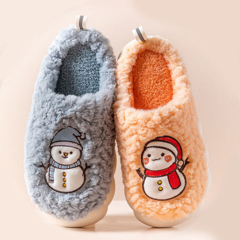 Cute Snowman Slippers Winter Indoor Household Warm Plush Thick-Soled Anti-slip Couple Home Slipper Soft Floor Bedroom House Shoes Cute Snowman Slippers Winter Indoor Household Warm Plush Thick-Soled Anti-slip Couple Home Slipper Soft Floor Bedroom House Shoes