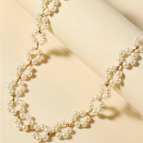 Ins Pearl Flowers Necklace Women's Clavicle Chain Jewelry Accessories Ins Pearl Flowers Necklace Women's Clavicle Chain Jewelry Accessories