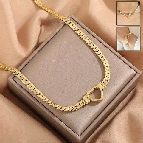 Personalized Love Chain Necklace Bracelet For Women Fashion Titanium Steel Non-fading Clavicle Chain Jewelry Personalized Love Chain Necklace Bracelet For Women Fashion Titanium Steel Non-fading Clavicle Chain Jewelry