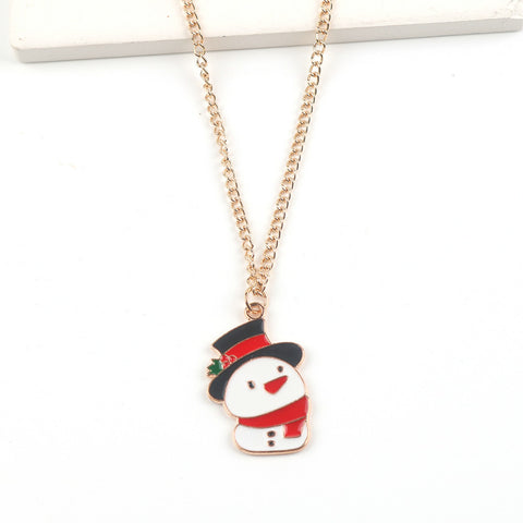 Christmas Necklace Cute Cartoon Santa Claus Snowman Elk Pendant Necklace Xmas New Year Festival Ear Jewelry Gifts Christmas Necklace Cute Cartoon Santa Claus Snowman Elk Pendant Necklace Xmas New Year Festival Ear Jewelry Gifts