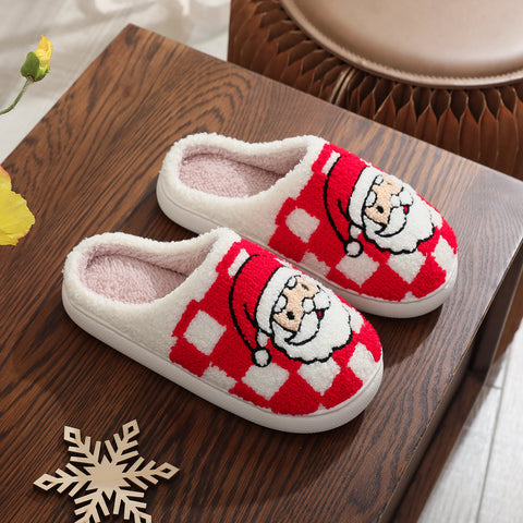 New Christmas Plaid Santa Claus Slippers Winter Indoor Non-slip Floor Bedroom Fuzzy House Shoes For Women Home Slipper New Christmas Plaid Santa Claus Slippers Winter Indoor Non-slip Floor Bedroom Fuzzy House Shoes For Women Home Slipper