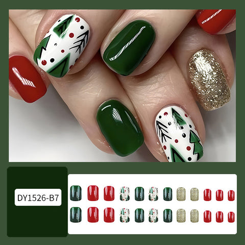24pcs Christmas False Nails Hat Striped Snowflake Nail Art Stickers For Parties Dances Or Holiday Wear 24pcs Christmas False Nails Hat Striped Snowflake Nail Art Stickers For Parties Dances Or Holiday Wear