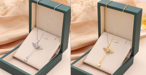 Moving Cupid Heart Angel Wings Tassel Necklace With Crystal Clavicle Chain Women Jewelry Gift Valentine's Day Moving Cupid Heart Angel Wings Tassel Necklace With Crystal Clavicle Chain Women Jewelry Gift Valentine's Day