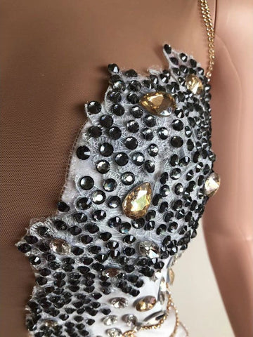 Sparkling Rhinestone Transparent Short Dress - Ideal for Bar Parties, Birthdays, Celebrations, Women Dancers, Singers, and Proms Sparkling Rhinestone Transparent Short Dress - Ideal for Bar Parties, Birthdays, Celebrations, Women Dancers, Singers, and Proms