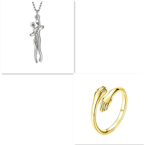 Love Hug Necklace Unisex Men Women Couple Jewelry Simple Temperament Clavicle Chain Valentines Day Lover Gift Love Hug Necklace Unisex Men Women Couple Jewelry Simple Temperament Clavicle Chain Valentines Day Lover Gift