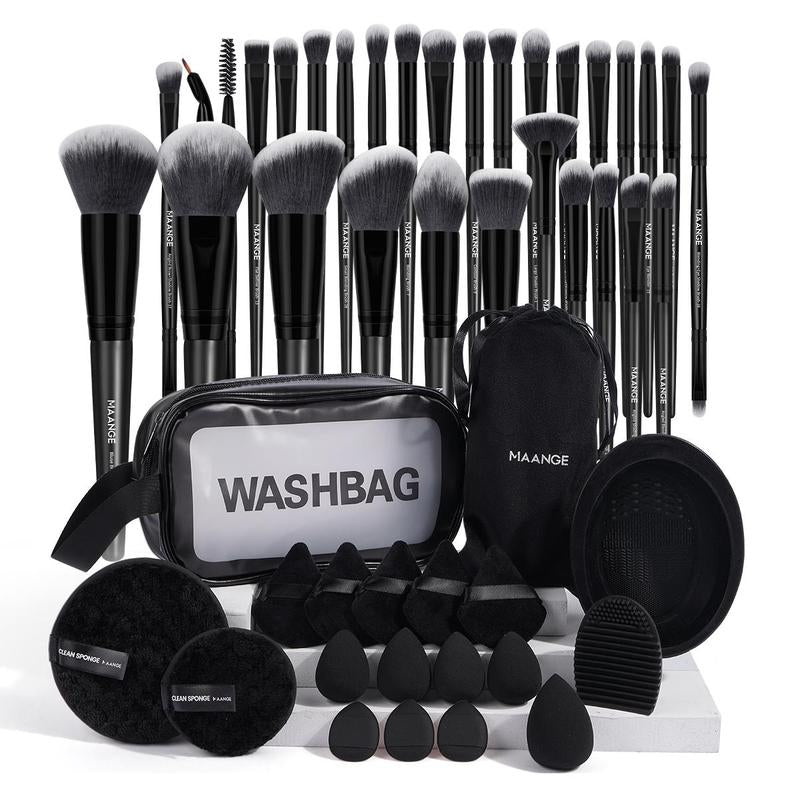Makeup Tool Set, 49Pcs/Set Makeup Tools with Storage Bag, Soft Makeup Brushes, Beauty Sponges, Powder Puffs, Face Wash Puffs, Brush Cleaner Mat & Makeup Bag, Multifunctional Makeup Tool Kit, Fall Gift, Fall Sets Makeup Tool Set, 49Pcs/Set Makeup Tools with Storage Bag, Soft Makeup Brushes, Beauty Sponges, Powder Puffs, Face Wash Puffs, Brush Cleaner Mat & Makeup Bag, Multifunctional Makeup Tool Kit, Fall Gift, Fall Sets