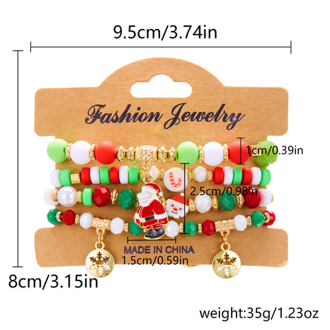 Christmas Snowman Bracelet Handmade Beaded Suit Christmas Snowman Bracelet Handmade Beaded Suit