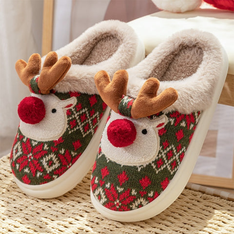 Cute Christmas Elk Plush Slippers Winter Ins Fashion Non-slip Floor Bedroom Home Slippers For Women Fuzzy House Shoes Cute Christmas Elk Plush Slippers Winter Ins Fashion Non-slip Floor Bedroom Home Slippers For Women Fuzzy House Shoes