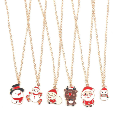 Christmas Necklace Cute Cartoon Santa Claus Snowman Elk Pendant Necklace Xmas New Year Festival Ear Jewelry Gifts Christmas Necklace Cute Cartoon Santa Claus Snowman Elk Pendant Necklace Xmas New Year Festival Ear Jewelry Gifts