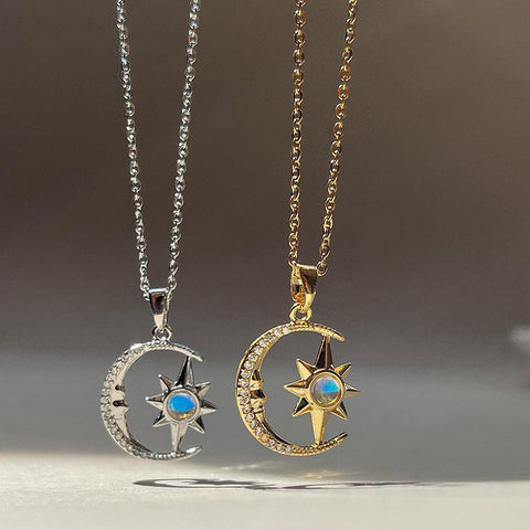 Fashion Jewelry Fashion Moon Star Zircon Pendant Necklace Stainless Steel Light Luxury Choker Jewelry Party Gifts For Women Girls Fashion Jewelry Fashion Moon Star Zircon Pendant Necklace Stainless Steel Light Luxury Choker Jewelry Party Gifts For Women Girls