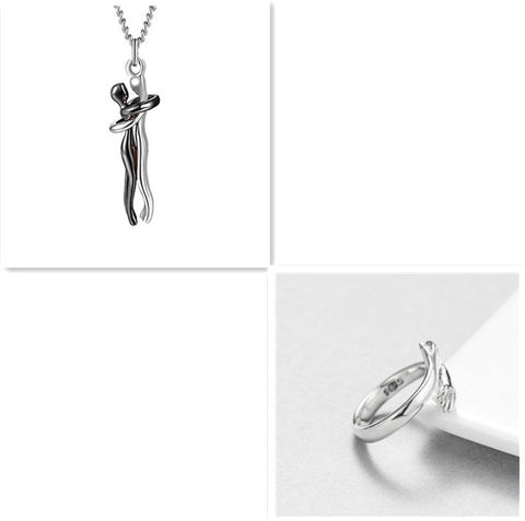 Love Hug Necklace Unisex Men Women Couple Jewelry Simple Temperament Clavicle Chain Valentines Day Lover Gift Love Hug Necklace Unisex Men Women Couple Jewelry Simple Temperament Clavicle Chain Valentines Day Lover Gift
