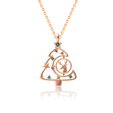 Christmas Tree Necklace Fashion Ins Style Zircon Clavicle Chain Women's Jewelry Christmas Tree Necklace Fashion Ins Style Zircon Clavicle Chain Women's Jewelry