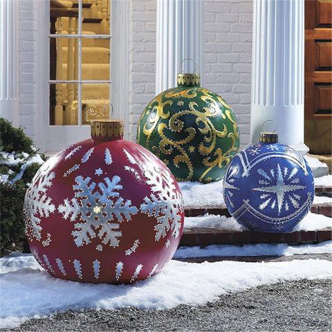 Christmas Ornament Ball Outdoor Pvc 60CM Inflatable Decorated Ball PVC Giant Big Large Balls Xmas Tree Decorations Toy Ball Christmas Ornament Ball Outdoor Pvc 60CM Inflatable Decorated Ball PVC Giant Big Large Balls Xmas Tree Decorations Toy Ball