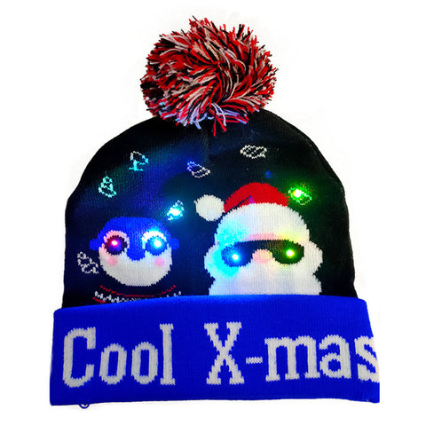 LED Christmas Hat Sweater Knitted Beanie Christmas Light Up Knitted Hat Christmas Gift Kids Xmas New Year Decorations LED Christmas Hat Sweater Knitted Beanie Christmas Light Up Knitted Hat Christmas Gift Kids Xmas New Year Decorations