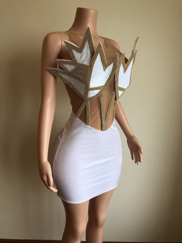 Artisan-Crafted Crystal Dress - Perfect for Any Occasion, Including Halloween Artisan-Crafted Crystal Dress - Perfect for Any Occasion, Including Halloween
