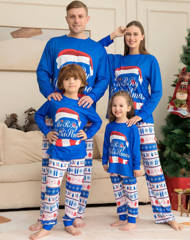 Matching Family Pajamas Sets Christmas PJ's Letter Print Top And Plaid Pants Jammies Sleepwear Matching Family Pajamas Sets Christmas PJ's Letter Print Top And Plaid Pants Jammies Sleepwear