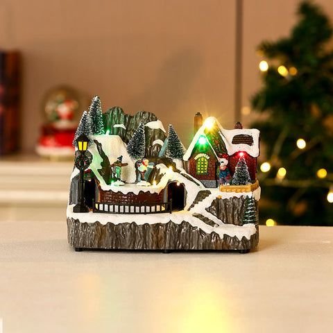 Christmas Rotating Resin Luminous Music Box Ornaments Christmas Rotating Resin Luminous Music Box Ornaments