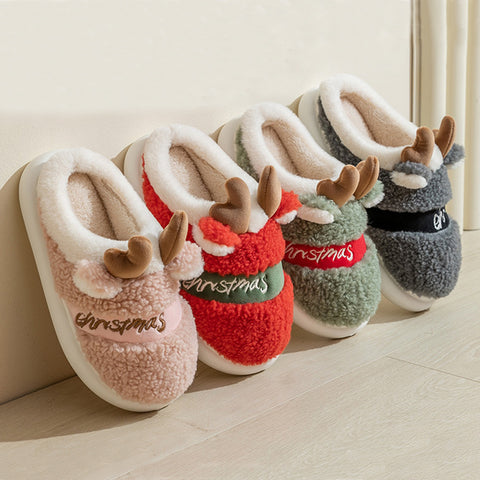 Christmas Shoes Winter Home Slippers Elk Soft Cozy Bedroom Slipper Slip On House Shoes Christmas Shoes Winter Home Slippers Elk Soft Cozy Bedroom Slipper Slip On House Shoes