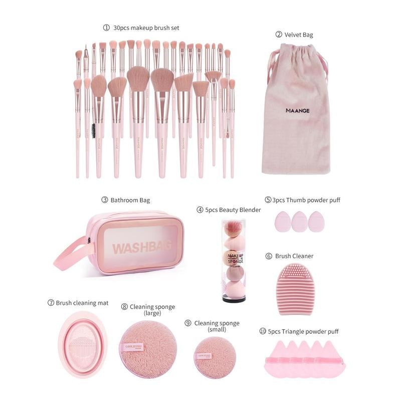 Makeup Tool Set, 49Pcs/Set Makeup Tools with Storage Bag, Soft Makeup Brushes, Beauty Sponges, Powder Puffs, Face Wash Puffs, Brush Cleaner Mat & Makeup Bag, Multifunctional Makeup Tool Kit, Fall Gift, Fall Sets Makeup Tool Set, 49Pcs/Set Makeup Tools with Storage Bag, Soft Makeup Brushes, Beauty Sponges, Powder Puffs, Face Wash Puffs, Brush Cleaner Mat & Makeup Bag, Multifunctional Makeup Tool Kit, Fall Gift, Fall Sets