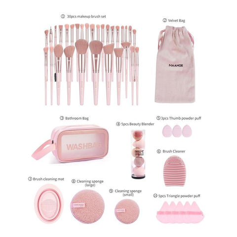 Makeup Tool Set, 49Pcs/Set Makeup Tools with Storage Bag, Soft Makeup Brushes, Beauty Sponges, Powder Puffs, Face Wash Puffs, Brush Cleaner Mat & Makeup Bag, Multifunctional Makeup Tool Kit, Fall Gift, Fall Sets Makeup Tool Set, 49Pcs/Set Makeup Tools with Storage Bag, Soft Makeup Brushes, Beauty Sponges, Powder Puffs, Face Wash Puffs, Brush Cleaner Mat & Makeup Bag, Multifunctional Makeup Tool Kit, Fall Gift, Fall Sets