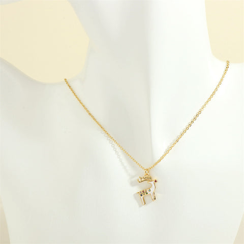 Christmas Tree Santa Claus Elk Snowman Oil-drop Necklace With Colored Rhinestones Ins Festival Clavicle Chain Necklace For Women Jewelry Christmas Tree Santa Claus Elk Snowman Oil-drop Necklace With Colored Rhinestones Ins Festival Clavicle Chain Necklace For Women Jewelry