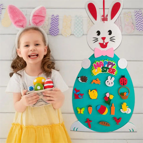 Easter Kids DIY Felt Bunny Pendants Toy with Detachable Alphabet Easter Ornament Kids Easter Gift for Home Door Wall Decoration Easter Kids DIY Felt Bunny Pendants Toy with Detachable Alphabet Easter Ornament Kids Easter Gift for Home Door Wall Decoration