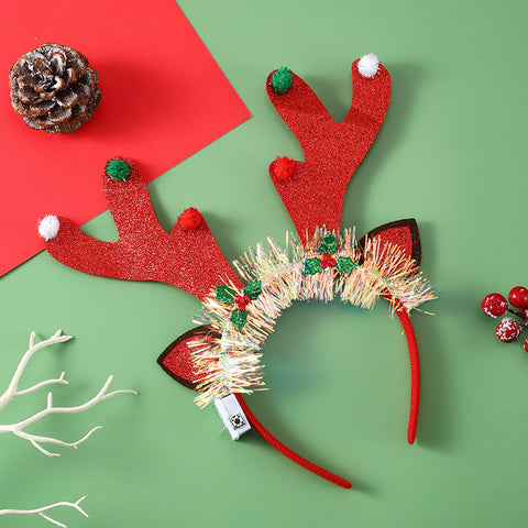 Christmas Hair Band Glowing Headband Xmas Tree Snowflake Hair Band Deer Horn Light Flashing Headwear Merry Christmas Gift Christmas Hair Band Glowing Headband Xmas Tree Snowflake Hair Band Deer Horn Light Flashing Headwear Merry Christmas Gift