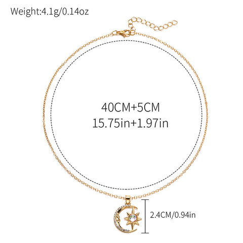 Fashion Jewelry Fashion Moon Star Zircon Pendant Necklace Stainless Steel Light Luxury Choker Jewelry Party Gifts For Women Girls Fashion Jewelry Fashion Moon Star Zircon Pendant Necklace Stainless Steel Light Luxury Choker Jewelry Party Gifts For Women Girls