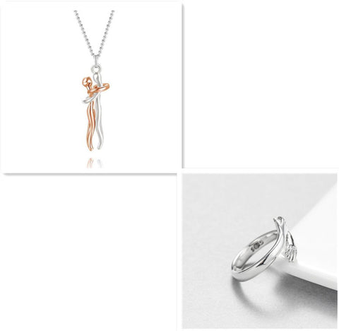 Love Hug Necklace Unisex Men Women Couple Jewelry Simple Temperament Clavicle Chain Valentines Day Lover Gift Love Hug Necklace Unisex Men Women Couple Jewelry Simple Temperament Clavicle Chain Valentines Day Lover Gift
