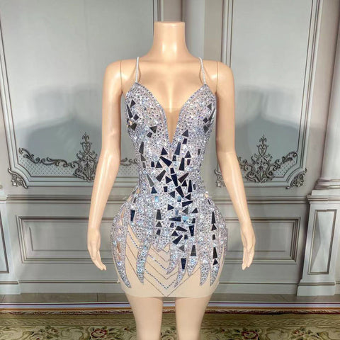 Dazzling Diamond Short Gowns for Women - Luxury Party Glam Dazzling Diamond Short Gowns for Women - Luxury Party Glam