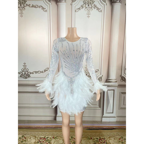 Glam Feathered Bodysuit - Party, Sing, Dance – Plus Size Glam Feathered Bodysuit - Party, Sing, Dance – Plus Size