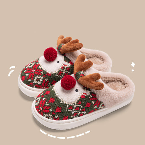 Cute Christmas Elk Plush Slippers Winter Ins Fashion Non-slip Floor Bedroom Home Slippers For Women Fuzzy House Shoes Cute Christmas Elk Plush Slippers Winter Ins Fashion Non-slip Floor Bedroom Home Slippers For Women Fuzzy House Shoes