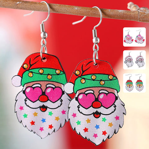 Funny Santa Claus Earrings Christmas Pendant Earrings Gift Funny Santa Claus Earrings Christmas Pendant Earrings Gift