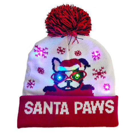 LED Christmas Hat Sweater Knitted Beanie Christmas Light Up Knitted Hat Christmas Gift Kids Xmas New Year Decorations LED Christmas Hat Sweater Knitted Beanie Christmas Light Up Knitted Hat Christmas Gift Kids Xmas New Year Decorations