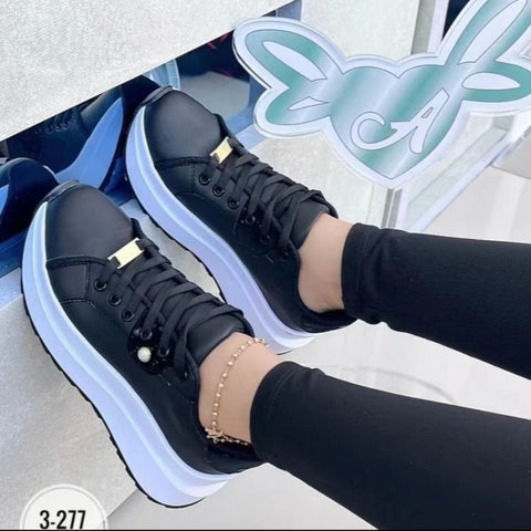 Women's Platform Shoes Lace-up White Shoes Women's Platform Shoes Lace-up White Shoes