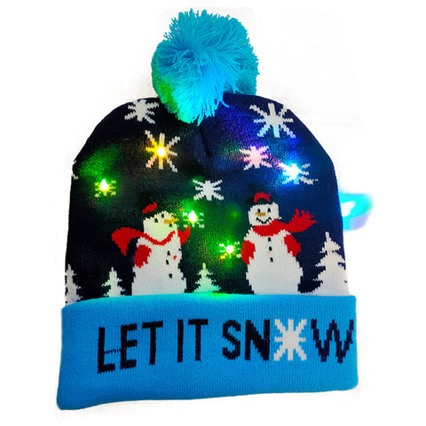 LED Christmas Hat Sweater Knitted Beanie Christmas Light Up Knitted Hat Christmas Gift Kids Xmas New Year Decorations LED Christmas Hat Sweater Knitted Beanie Christmas Light Up Knitted Hat Christmas Gift Kids Xmas New Year Decorations