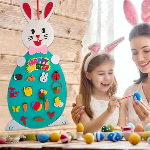 Easter Kids DIY Felt Bunny Pendants Toy with Detachable Alphabet Easter Ornament Kids Easter Gift for Home Door Wall Decoration Easter Kids DIY Felt Bunny Pendants Toy with Detachable Alphabet Easter Ornament Kids Easter Gift for Home Door Wall Decoration