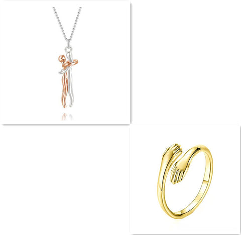 Love Hug Necklace Unisex Men Women Couple Jewelry Simple Temperament Clavicle Chain Valentines Day Lover Gift Love Hug Necklace Unisex Men Women Couple Jewelry Simple Temperament Clavicle Chain Valentines Day Lover Gift