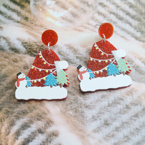 Sweet Christmas Tree Earrings With Rhinestones New Fashion Christmas Acrylic Earrings Women's Jewelry Sweet Christmas Tree Earrings With Rhinestones New Fashion Christmas Acrylic Earrings Women's Jewelry