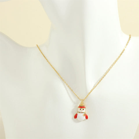 Christmas Tree Santa Claus Elk Snowman Oil-drop Necklace With Colored Rhinestones Ins Festival Clavicle Chain Necklace For Women Jewelry Christmas Tree Santa Claus Elk Snowman Oil-drop Necklace With Colored Rhinestones Ins Festival Clavicle Chain Necklace For Women Jewelry