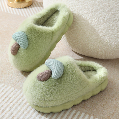 Cute Mushroom Cotton Slippers For Women Thick-soled Autumn And Winter Plush Slipper Indoor Non-slip Eva Household Furry Shoes Cute Mushroom Cotton Slippers For Women Thick-soled Autumn And Winter Plush Slipper Indoor Non-slip Eva Household Furry Shoes