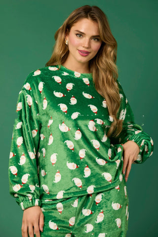 Women's Christmas Hat Pajamas Long Sleeve Trousers Suit Women's Christmas Hat Pajamas Long Sleeve Trousers Suit