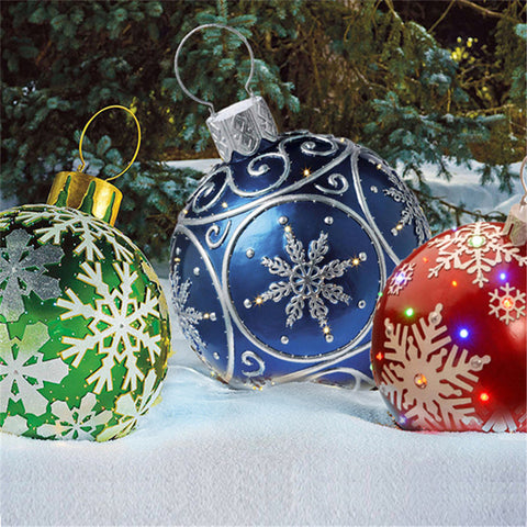 Christmas Ornament Ball Outdoor Pvc 60CM Inflatable Decorated Ball PVC Giant Big Large Balls Xmas Tree Decorations Toy Ball Christmas Ornament Ball Outdoor Pvc 60CM Inflatable Decorated Ball PVC Giant Big Large Balls Xmas Tree Decorations Toy Ball